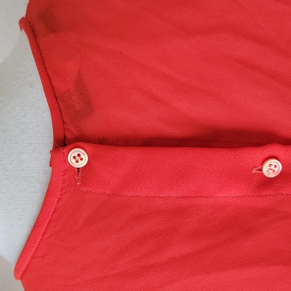 Philippe Ronsand paris pleated front, longsleeves orange blouse women's size 36 - Picture 7 of 11